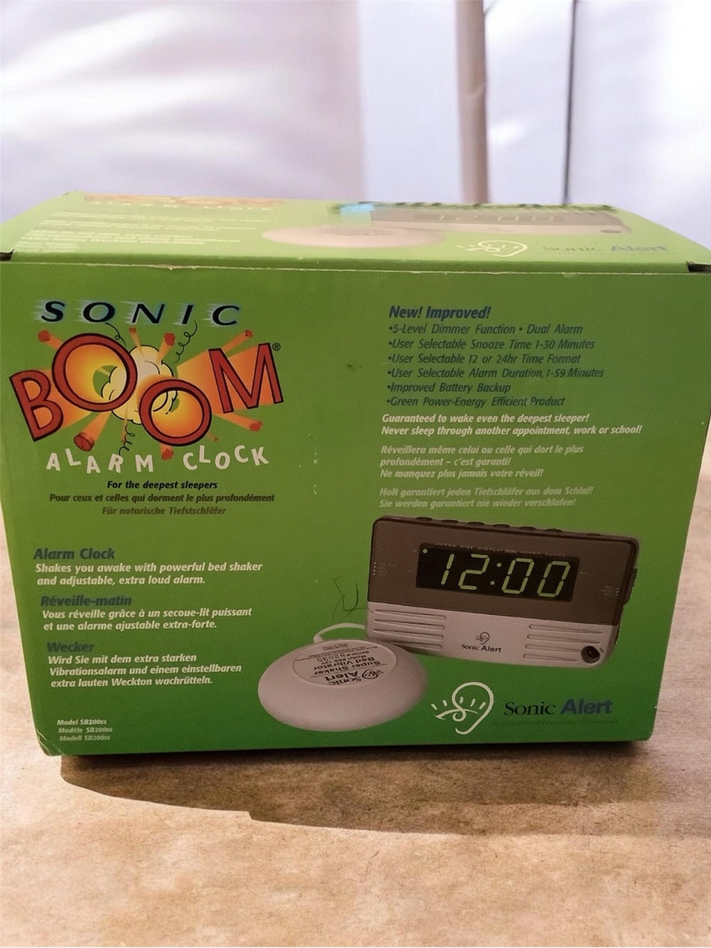 BNIB Sonic Boom Alarm Clock with Bed Shaker